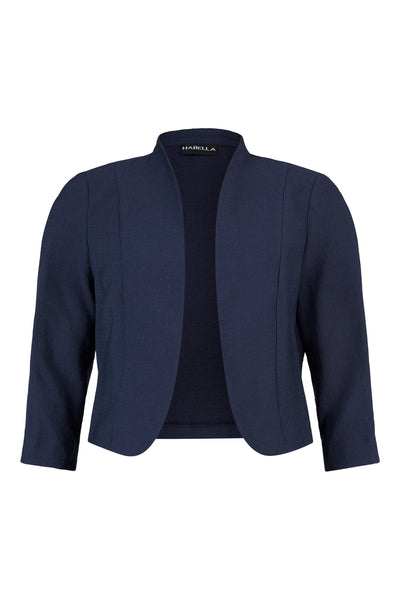 57667 Linen Feel Bolero Style Jacket Navy