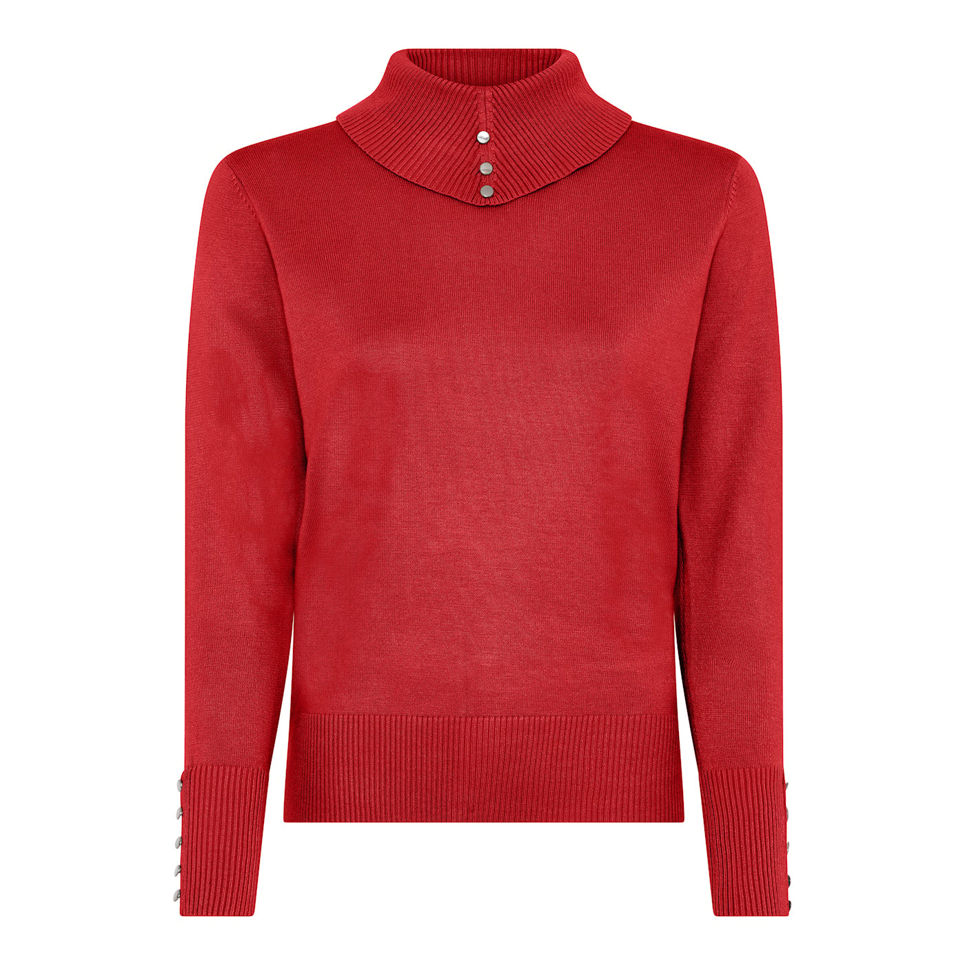 132 171 COWL NECK WITH BUTTON DETAIL Red