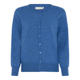 138 237 Soft Touch Pearl O-Neck Cardigan Blue