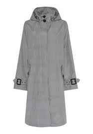 1426 Houndstooth Mac Style Rain Coat Bel Black/White