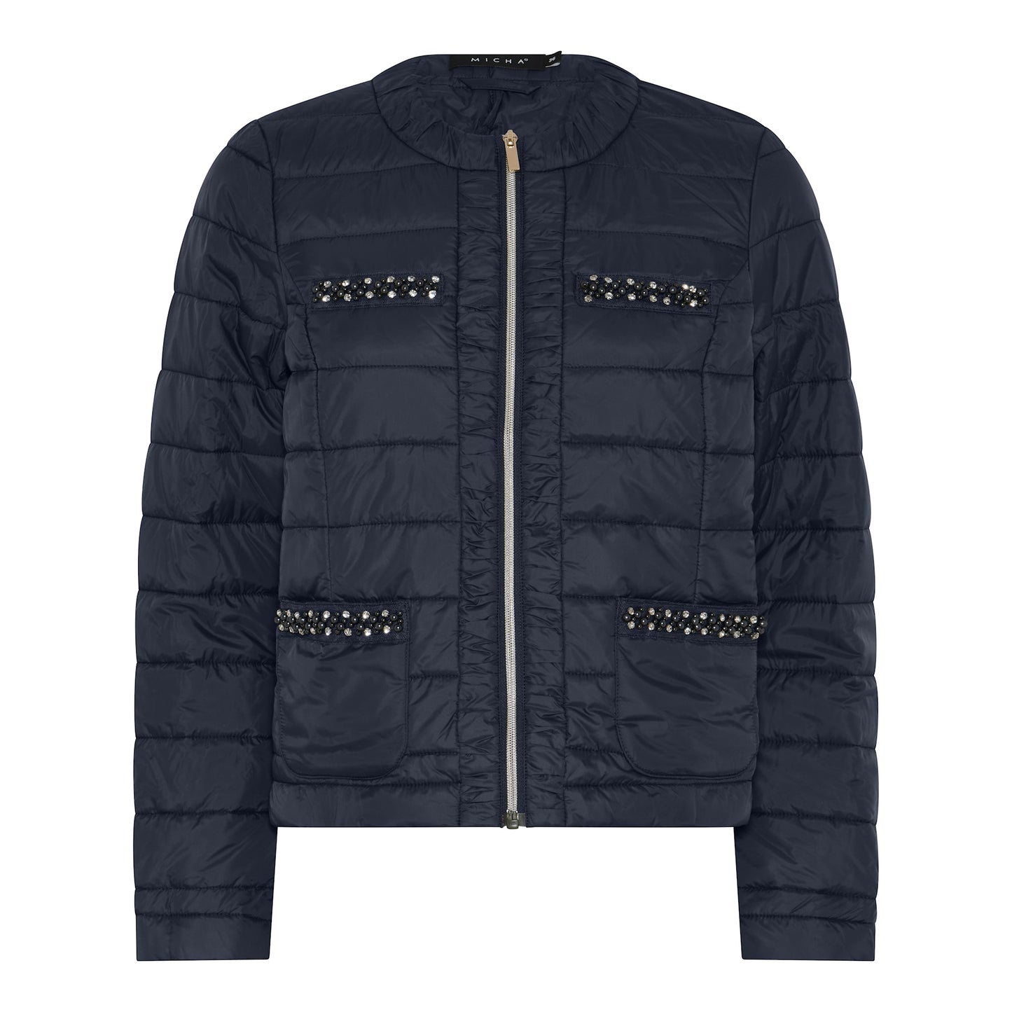 142 282 Short Bling Zip Up Casual Padded Navy