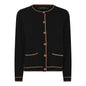 143 253 Jacket Style 2 Tone Trim Detail Black/Tan