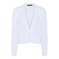 144 216 Short Fitted Waist Crochet Cardi White