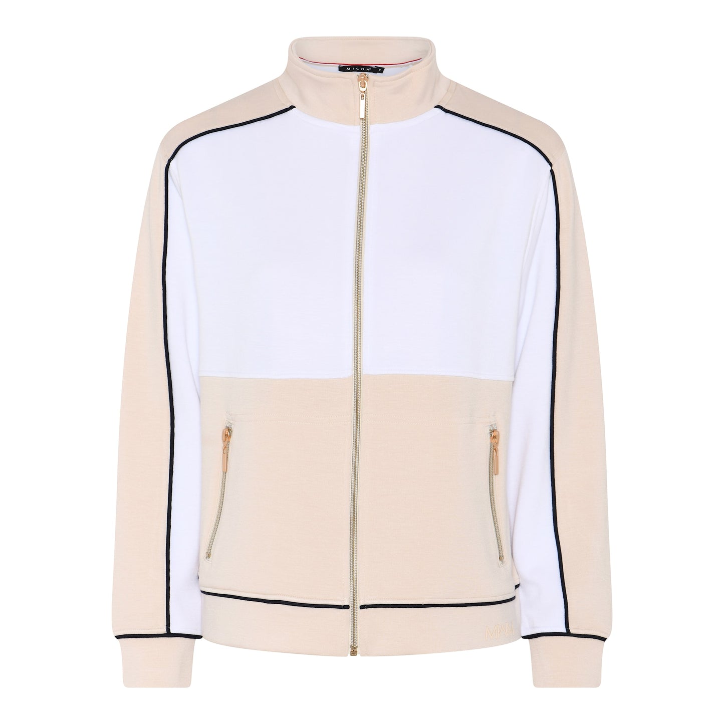 144 255 Zip Up Sports Look Casual Jacket White/Sand