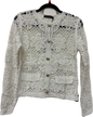 144 201 Fancy Crochet Cardi Gold Buttons Offwhi/Latte