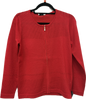 144 205 Zip Up O-Neck "Holes" Detail Car Red