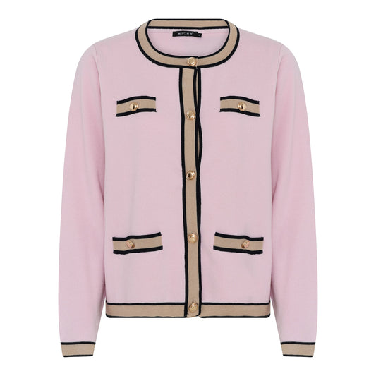 145 211 JACKET STYLE O-NECK CARDIGAN Rose