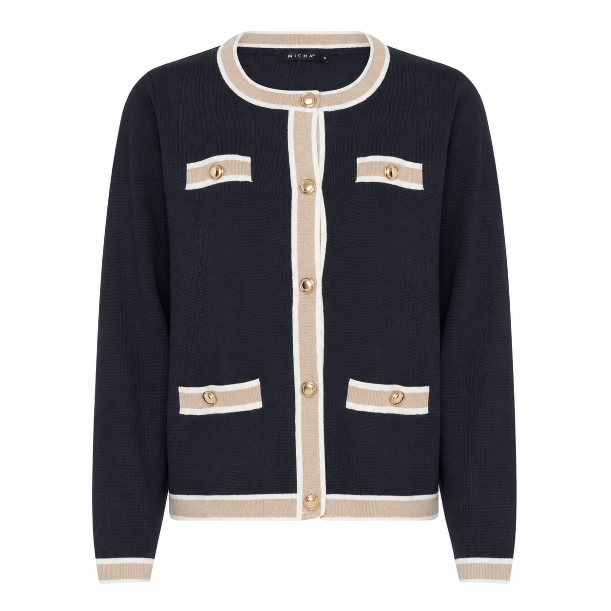145 211 JACKET STYLE O-NECK CARDIGAN Navy