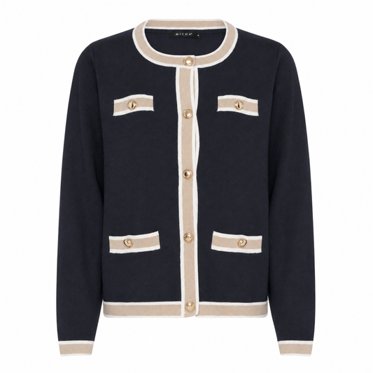 145 211 JACKET STYLE O-NECK CARDIGAN Navy