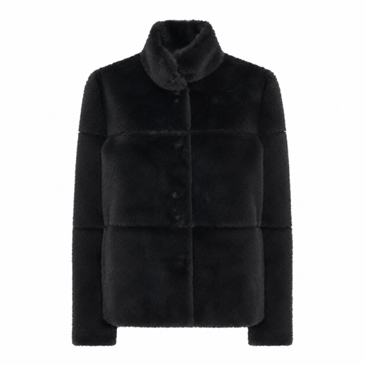 145 245 SHORT FUR JACKET Black