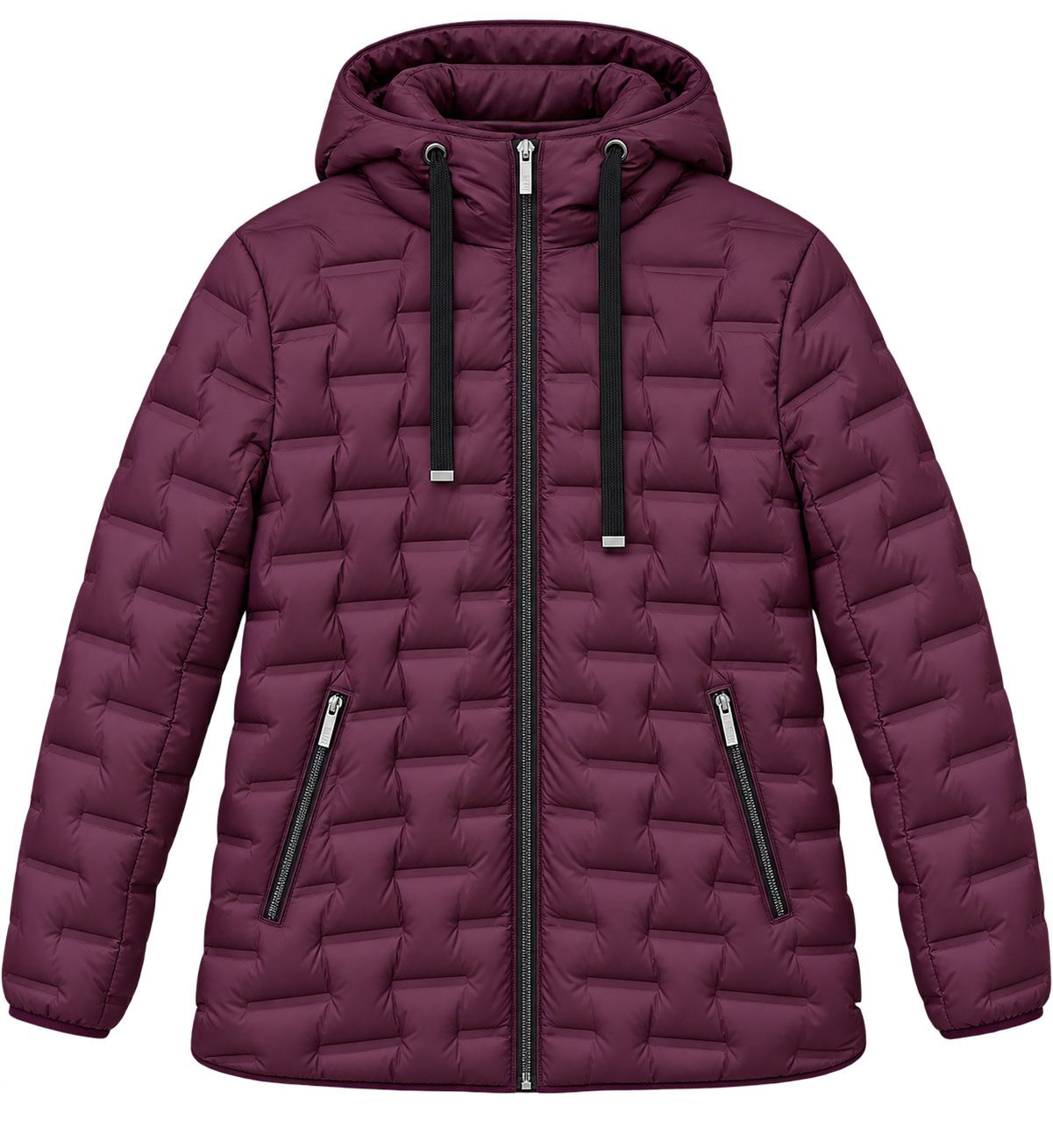 1455 DOWN MIX HEATED PATTERN COAT WINE