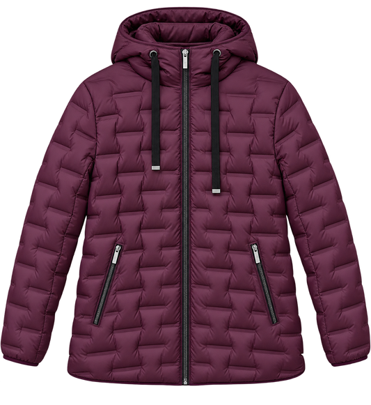 1455 DOWN MIX HEATED PATTERN COAT WINE