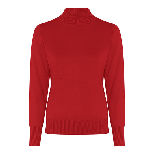 150 135 Turtle Neck Basic Jumper Red