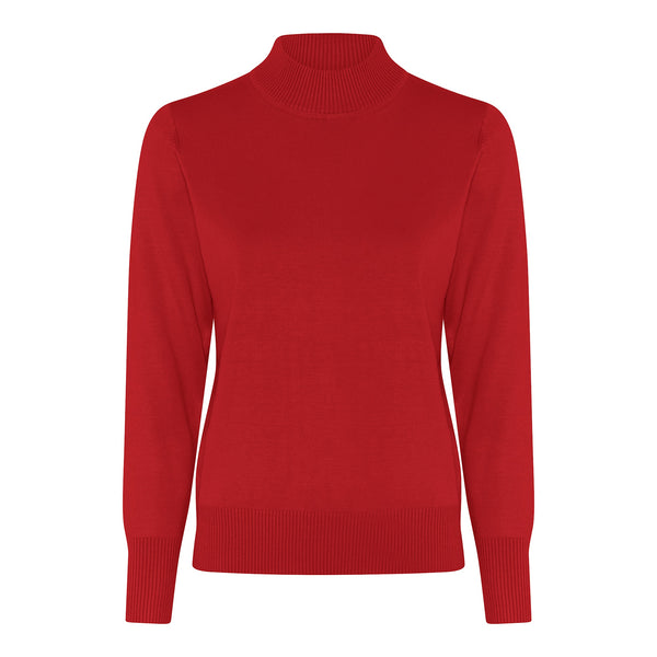 150 135 Turtle Neck Basic Jumper Red