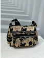 1503 Print Canvas Cb Multi Pocket Bag Black/Gold