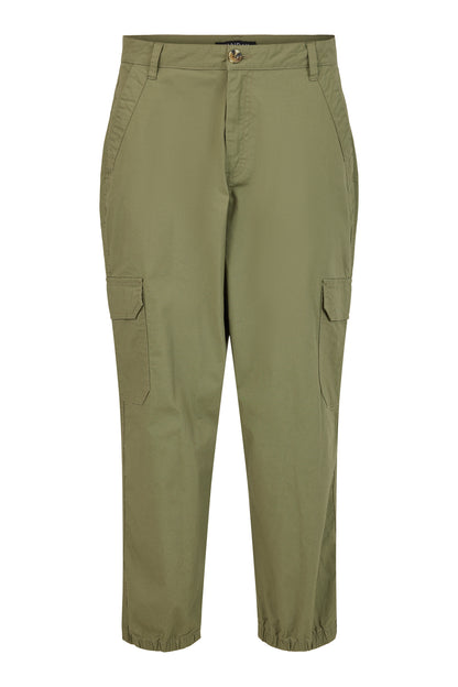 6444/6273 Elastic Hem Cotton Stretch Trs Khaki