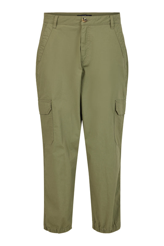 6444/6273 Elastic Hem Cotton Stretch Trs Khaki