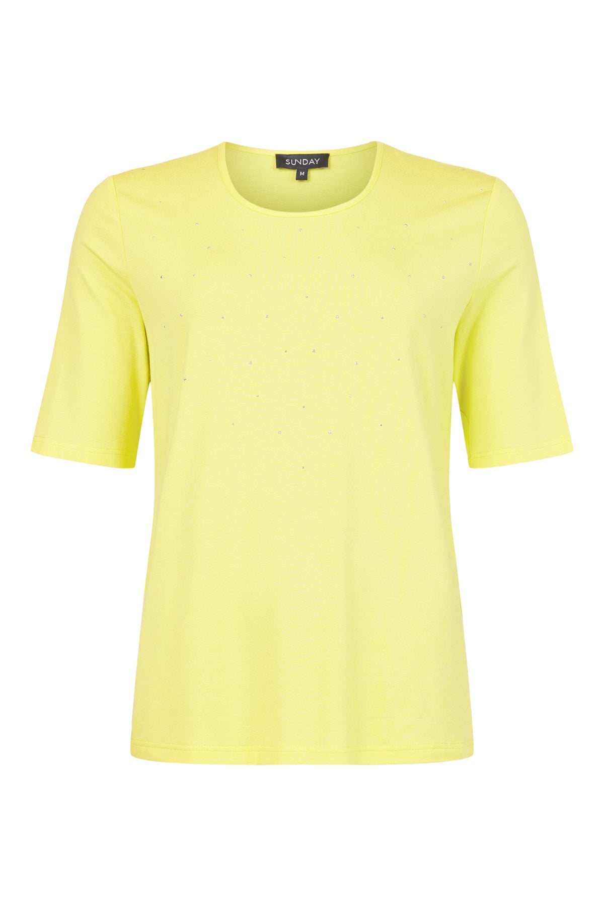 6481/62428 S/S O-Neck Top With Studs Yellow