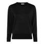 161 157 Crew Neck Basic Jumper Button Sl Black