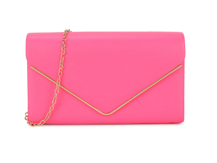 1717 Matt Effectenvelope Gold Trim Neon Fushia