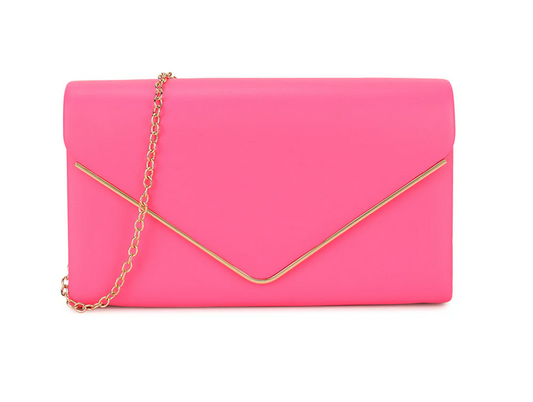 1717 Matt Effectenvelope Gold Trim Neon Fushia