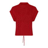 172 187 S/L Chunky Knit Turtle Neck Jump Red