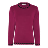 172 171 Zig Zag Design Turtle Neck Jumpe Magenta/Black