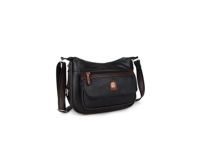 1739 Leather Look Cb Multi Pocket Bag Black