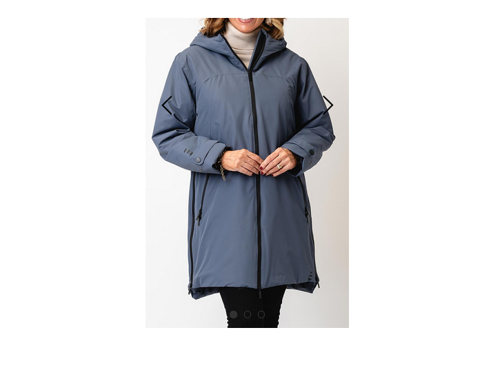 1774 Magic Print Rain Coat Padded Dusty Blue