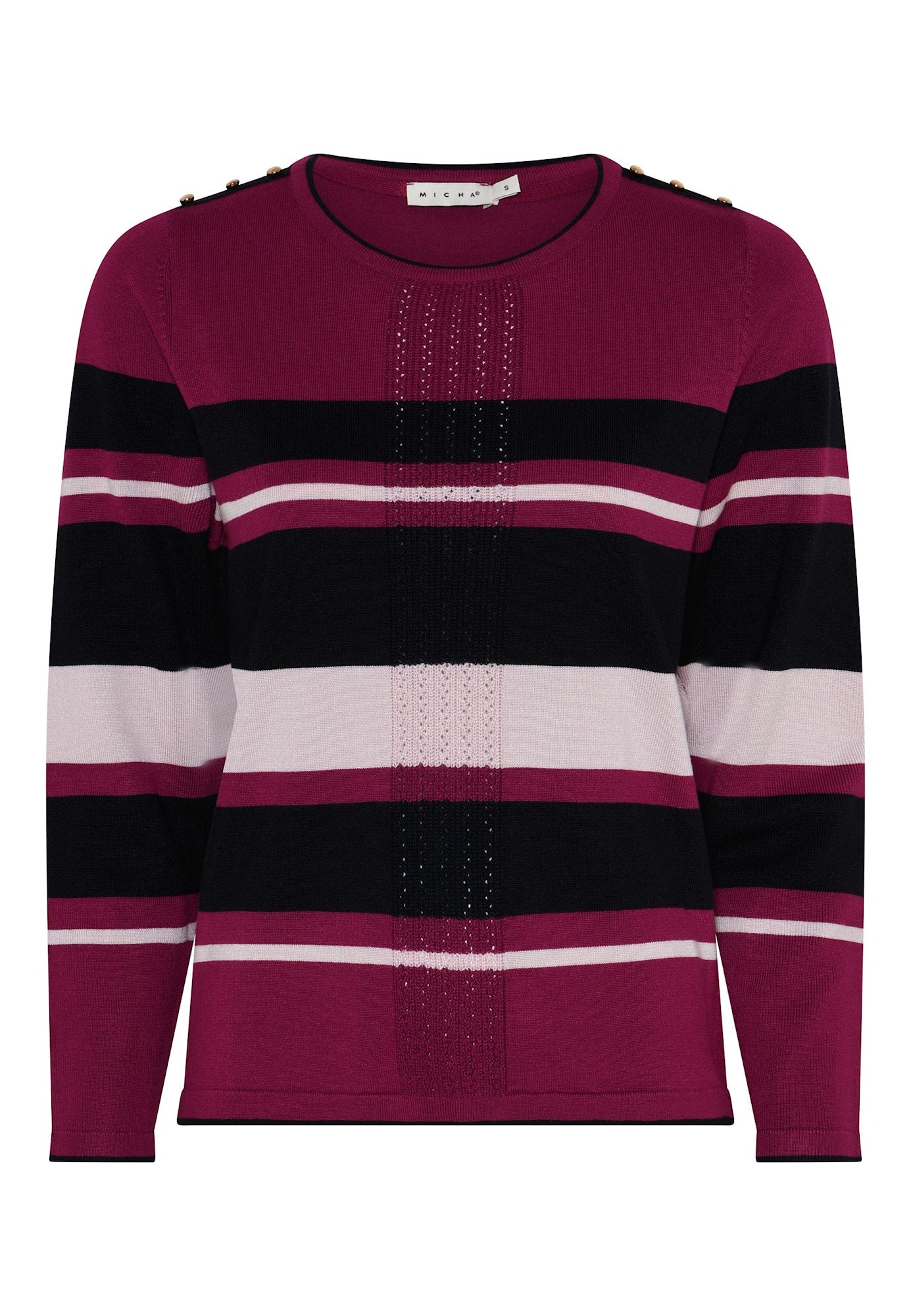178 174 Block Stripe Design Front Basic Plum/Navy