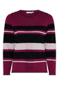 178 174 Block Stripe Design Front Basic Plum/Navy