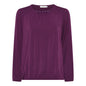 179 133 Pearl Neck Elastic Bottom Top Plum