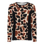 179 188 Animal Print Block Side L/S Top Black/Tan