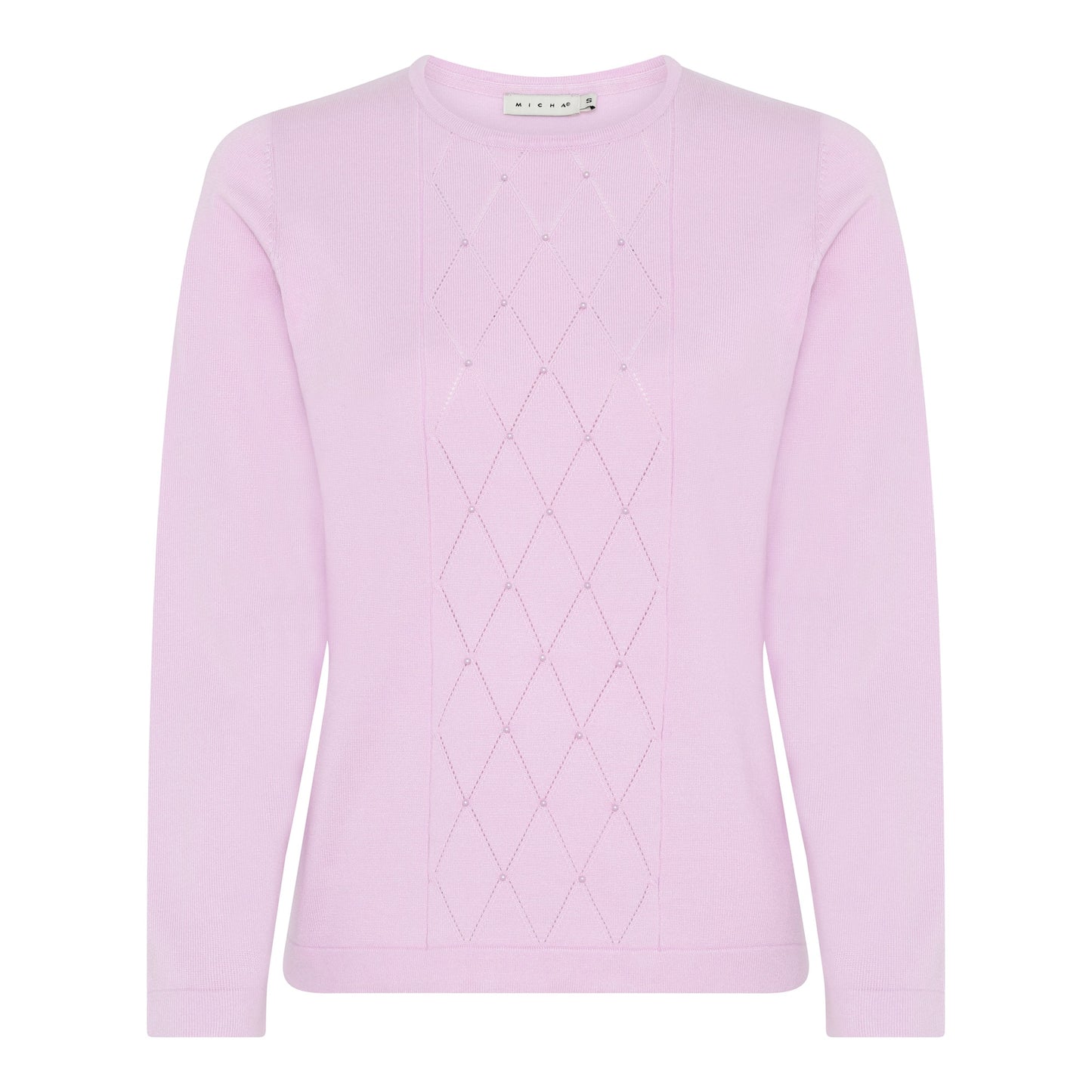 180 144 Diamond Design Front O-Neck Jump Rose Pinke