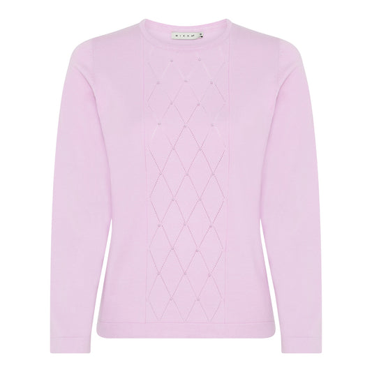 180 144 Diamond Design Front O-Neck Jump Rose Pinke