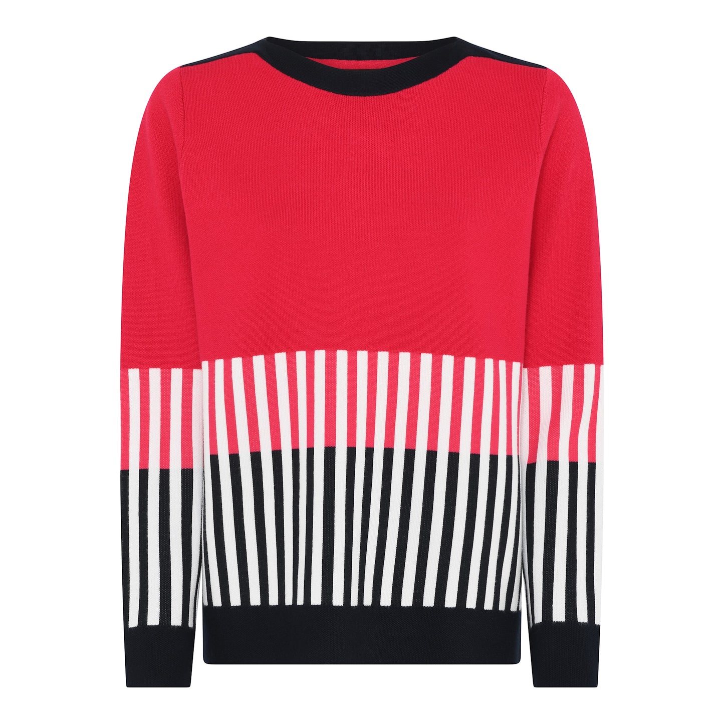 180 150 Vertical Stripes O-Neck Jumper Red/Navy