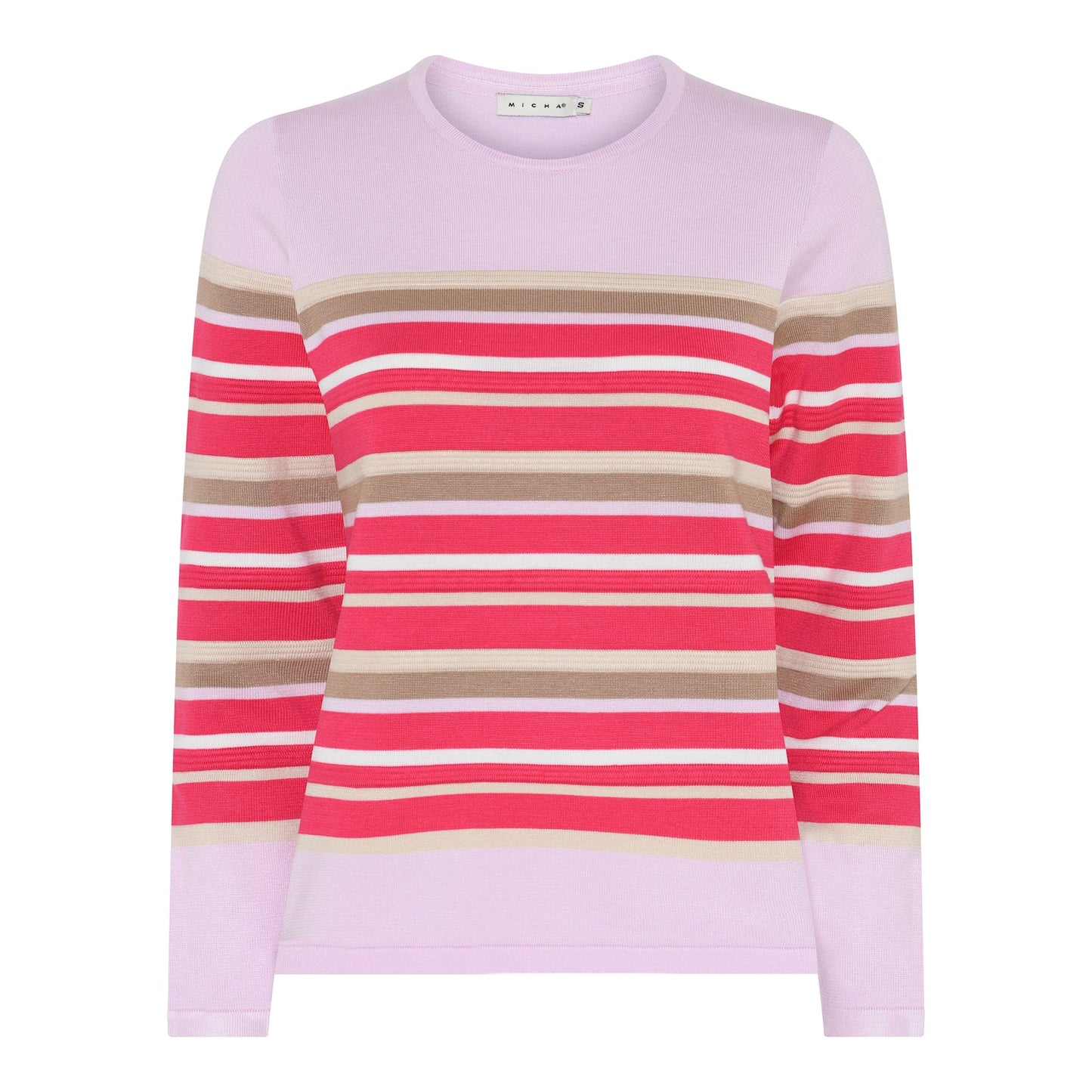 180 175 Stipes O-Neck Jumper Pink/Rose