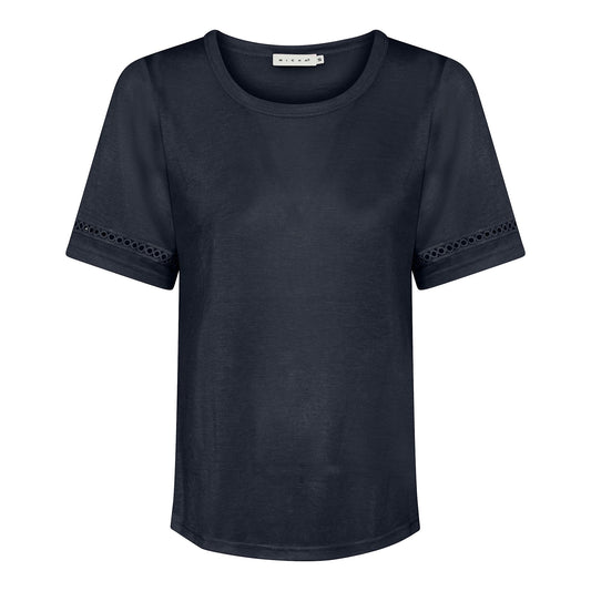 181 171 Cotton 0-Neck S/S T-Shirt Slve D Navy