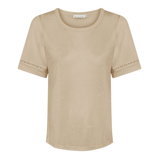 181 171 Cotton 0-Neck S/S T-Shirt Slve D Sand