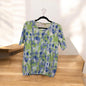 181 186 Spot Print Elastic S/S O=Neck To Green