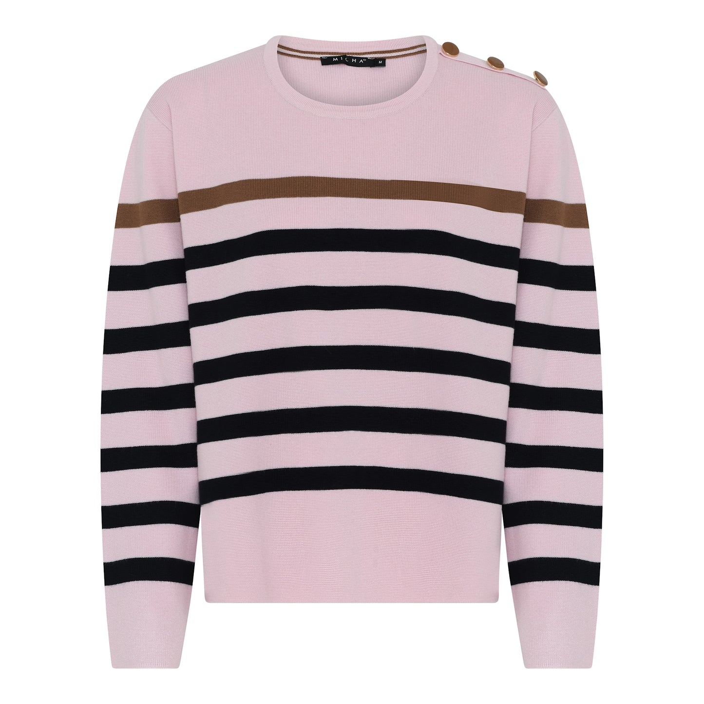 182 148 BUTTON SHOULDER STRIPE DETAIL Rose
