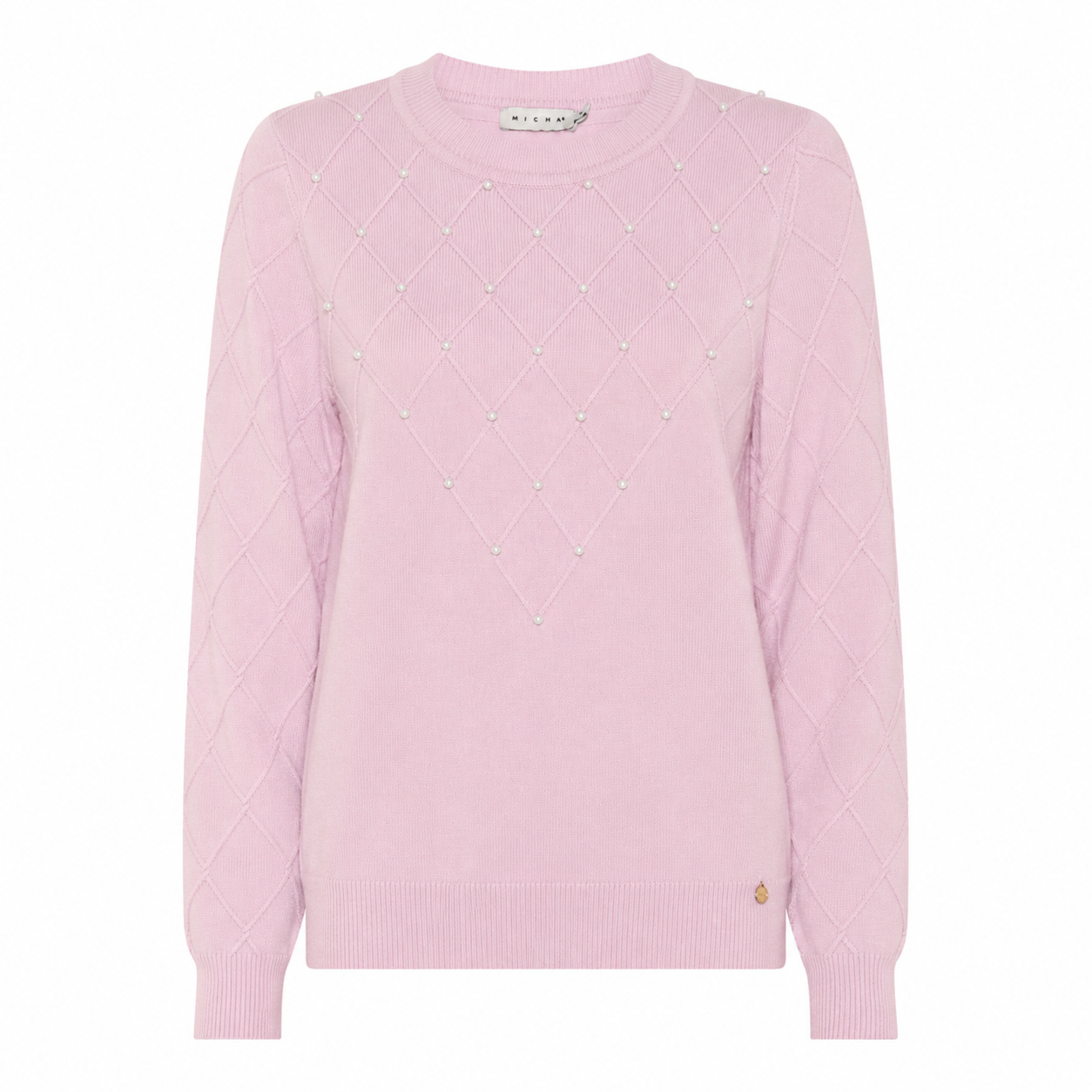 183 133 Soft Rose Jumper with pearl detail Rose