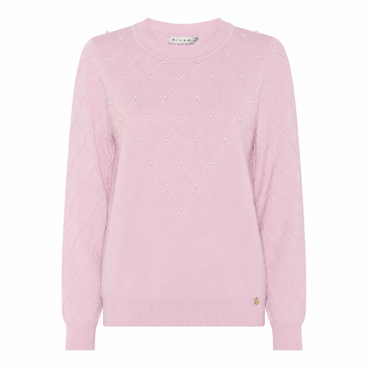 183 133 Soft Rose Jumper with pearl detail Rose