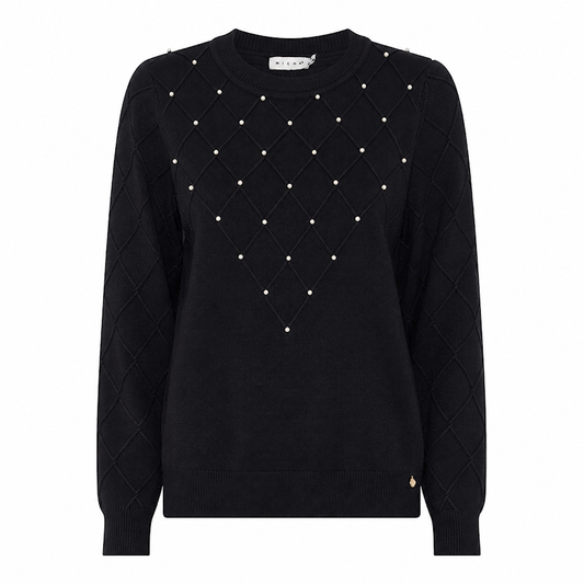 183 133 Soft Rose Jumper with pearl detail Black