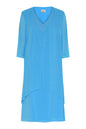 18751 3/4 Slve Layered Print Dress Fushia