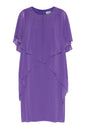 18768 O-Neck Bling Short V Layer Dress Lilac