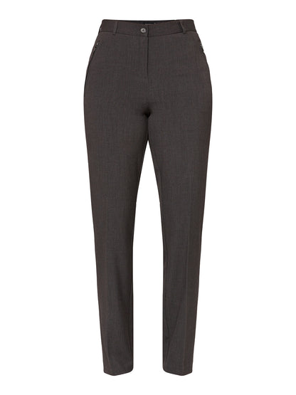 200222 Sara Zip Pocket Slim Leg Trousers Black