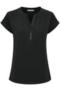 20603737 V-Neck Casual Top With Pocket Black