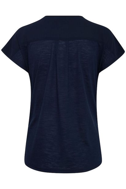 20603737 V-Neck Casual Top With Pocket Navy
