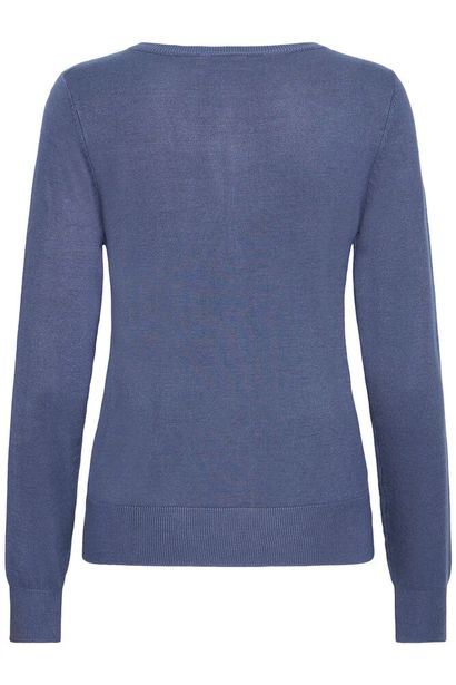 20604187 Basic O-Neck Button Cardigan Navy/Blue